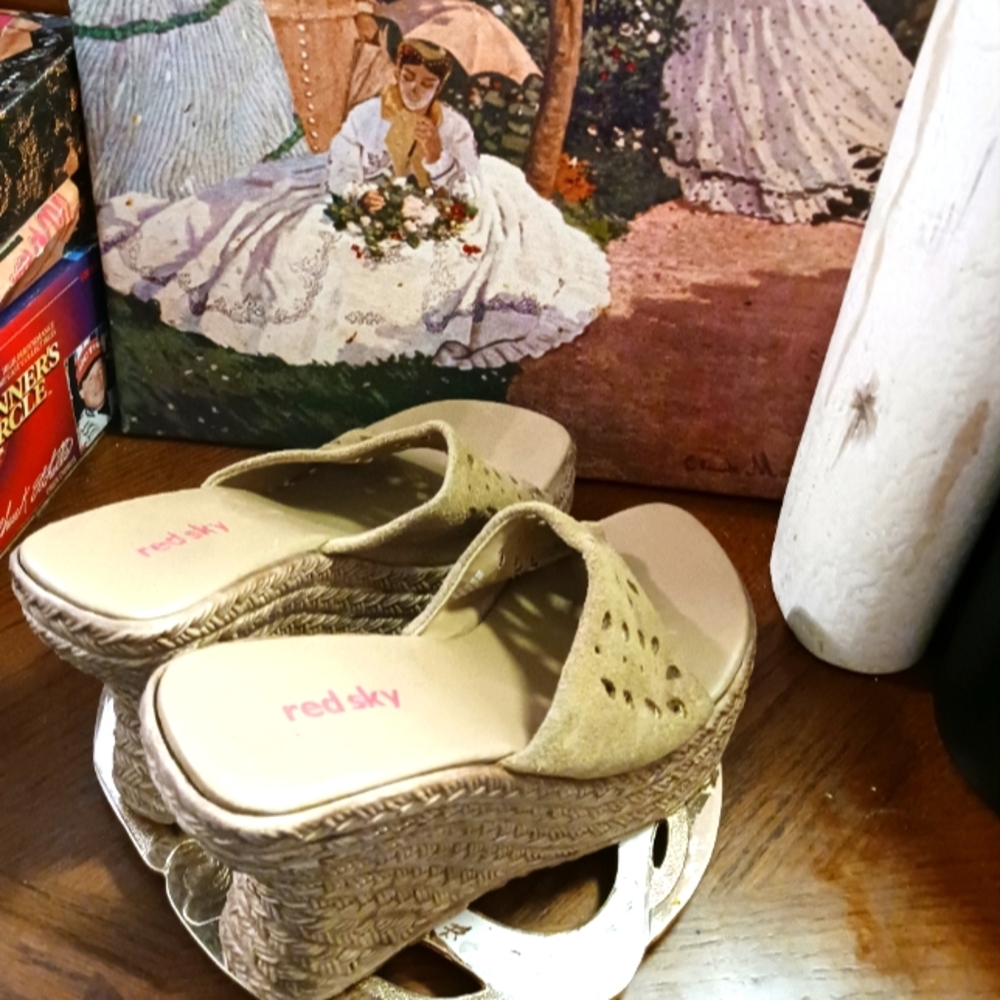 CLOSEOUT SALE!!!! SKY WEDGE 👖🛍👠 SANDALS.👡SIZE 8 ,LIKE NEW!,GIFT IT.🎁 - Picture 4 of 8